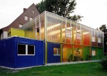 "BED BY NIGHT".  A shipping container architecture REFUGE FOR HOMELESS CHILDREN.