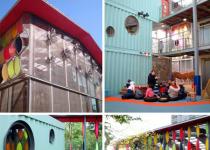 Fawood Children's Center.  Sustainable Green Architecture Made With Recycled Shipping Containers.