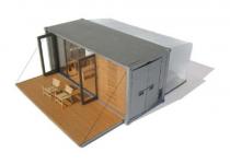The All Terrain Cabin (ATC) By BARK.  Small scaled prefab shipping container green home architecture design.