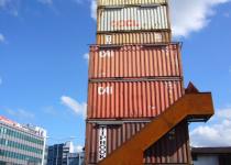 Freitag Flagship Store Zuerich.  Shipping Container Prefab Architecture Tower.