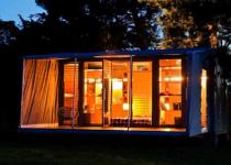 Port-a-Bach Shipping Container Holiday Home.  Small scale prefab green sustainable shipping container archictecture.